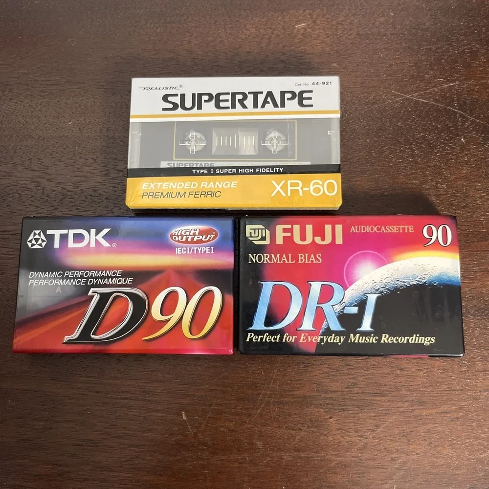 Lot of 3 Vintage Sealed Audio Cassette Tapes Recordable‎ Music Recordings New